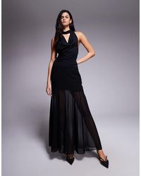 ASOS - Sheer And Solid Fishtail Maxi Skirt - Lyst