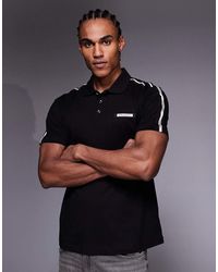 EA7 - Armani Polo Shirt With Contrast Logo Taping - Lyst