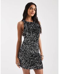 Vero Moda - Mini-Jurk Met Textuur, Lovertjes En Strik Aan De Achterkant - Lyst