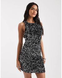 Vero Moda - Mini-Jurk Met Textuur, Lovertjes En Strik Aan De Achterkant - Lyst