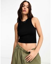 Stradivarius - High Neck Seamless Ribbed Vest Top - Lyst