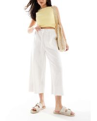 New Look - Cropped Broek Van Linnen - Lyst