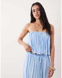 ASOS - Bandeau Ruched Co-ord Crop Top - Lyst