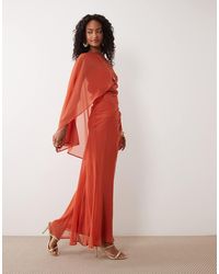 ASOS - Draped Batwing Asymmetric One Sleeve Maxi Dress - Lyst
