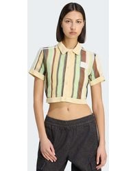 adidas Originals - Summer Glow Striped Cropped Polo - Lyst