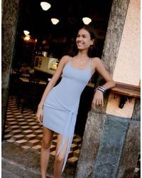 Bershka - Mini Dress With Bow - Lyst