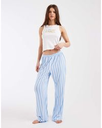Loungeable - Lemon Print Rib Singlet And Jersey Pants Pyjama Set - Lyst