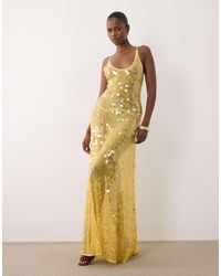 ASOS - Disc Scatter Sequin Scoop Neck Maxi Dress - Lyst