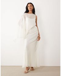 ASOS - Draped Batwing Asymmetric One Sleeve Maxi Dress - Lyst