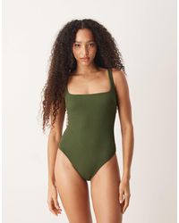 Free Society - Square Neck Swimsuit - Lyst