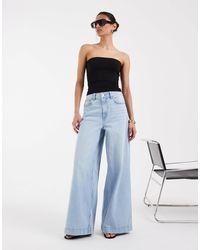 ASOS - Jean palazzo ample - clair délavé - Lyst