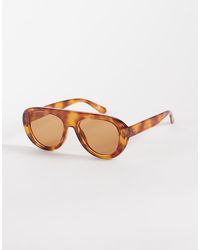 Reclaimed Vintage - Unisex Visor Aviator With Orange Lens - Lyst