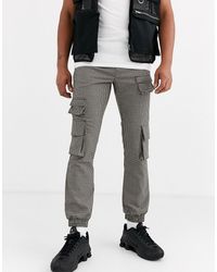 ASOS Check joggers With Cargo Pockets - Brown