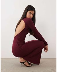 Oh Polly - Modal Boat Neck Backless Ruched Maxi Dress - Lyst
