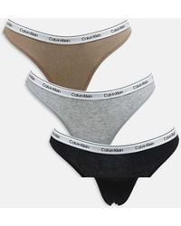 Calvin Klein - Pack De 3 Tangas De Varios Colores Con Logo En La Cinturilla Modern Logo De - Lyst