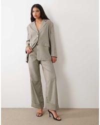Kaiia - Exclusive Oversized Tailored Wide Leg Cuffed Trousers Co-Ord - Lyst