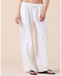 Calzedonia - Linen And Viscose Palazzo Trousers - Lyst