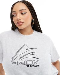 ASOS - Asos Design Curve Regular Fit T-shirt With Sports Graphic Logo - Lyst