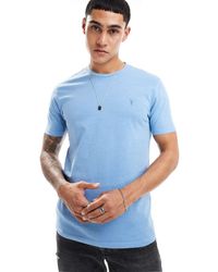 AllSaints - Camiseta Azul Pálido Con Cuello Redondo Ossage De - Lyst