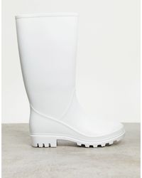 ASOS Белые Матовые Резиновые Сапоги - Белый