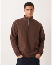ASOS - Essentials Relaxed Fit Quarter Zip Sweat - Lyst