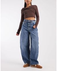 ASOS - High Waisted Barrel Leg Jeans - Lyst