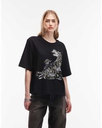 AllSaints - Lisa Tiger Sequin Graphic T-Shirt - Lyst