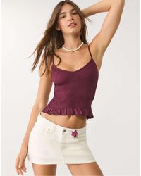 Stradivarius - Top Met Bandjes En Elastisch Detail - Lyst