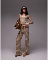 TOPSHOP - Gebreide Broek Met Geruit Patroon, Deel Van Co-Ord Set - Lyst