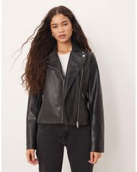 Mango - Faux Leather Biker Jacket - Lyst