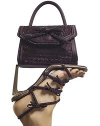 River Island - Burgundy Diamante Bow Clutch Bag - Lyst