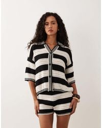 ASOS - Sally Beach Knit Button Through Top Co Ord - Lyst