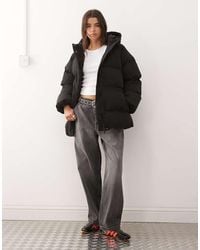 Weekday - Cinched Puffer Coat With Detachable Hood - Lyst