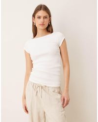 JJXX - Ribbed Boat Neck Tee - Lyst