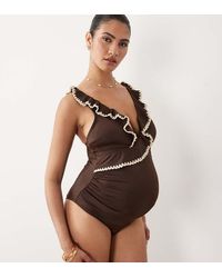 ASOS - Asos Design Maternity Whitney Whip Swimsuit - Lyst