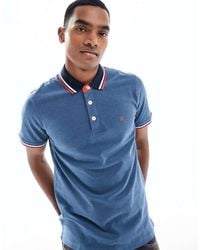 Jack & Jones - Essentials Slim Fit Tipped Pique Logo Polo - Lyst