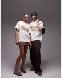 Tommy Hilfiger - T-Shirt Bianca Con Grafica "Beach Club" - Lyst