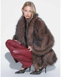 TOPSHOP - Faux Fur Mid Length Shawl Jacket - Lyst