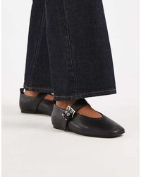 Tommy Hilfiger - Real Leather Ballerina Flats With Buckles - Lyst