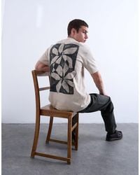 TOPMAN - Relaxed Fit T-shirt With Front And Back Floral Print - Lyst