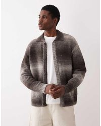 SELECTED - Wool Blend Polo Neck Cardigan - Lyst
