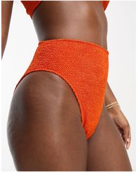 ASOS - Mix And Match Crinkle High Leg High Waist Bikini Bottom - Lyst