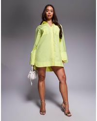 ASOS - Mini Shirt Dress With Wide Cuffs And Oversized Pockets - Lyst