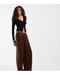 Vero Moda - Textured Satin Wide Leg Trousers - Lyst
