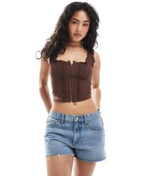 Miss Selfridge - Hook And Eye Detail Corset Top - Lyst