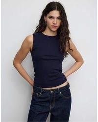 Stradivarius - – ärmelloses basic-t-shirt - Lyst