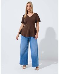 Yours Clothing - V-Neck Corset Top - Lyst