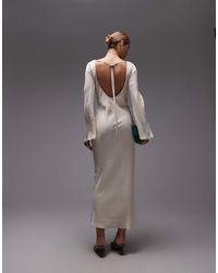 ASOS - Satin Angel Sleeve Low Back Maxi Dress - Lyst