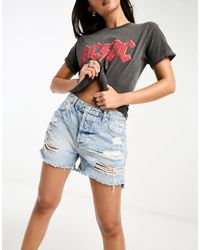 Free People - maggie Mid Rise Denim Shorts With Rip Details - Lyst