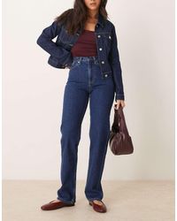 Calvin Klein - Vaqueros De Corte Recto Y Talle Alto Con Lavado Oscuro De -Azul - Lyst